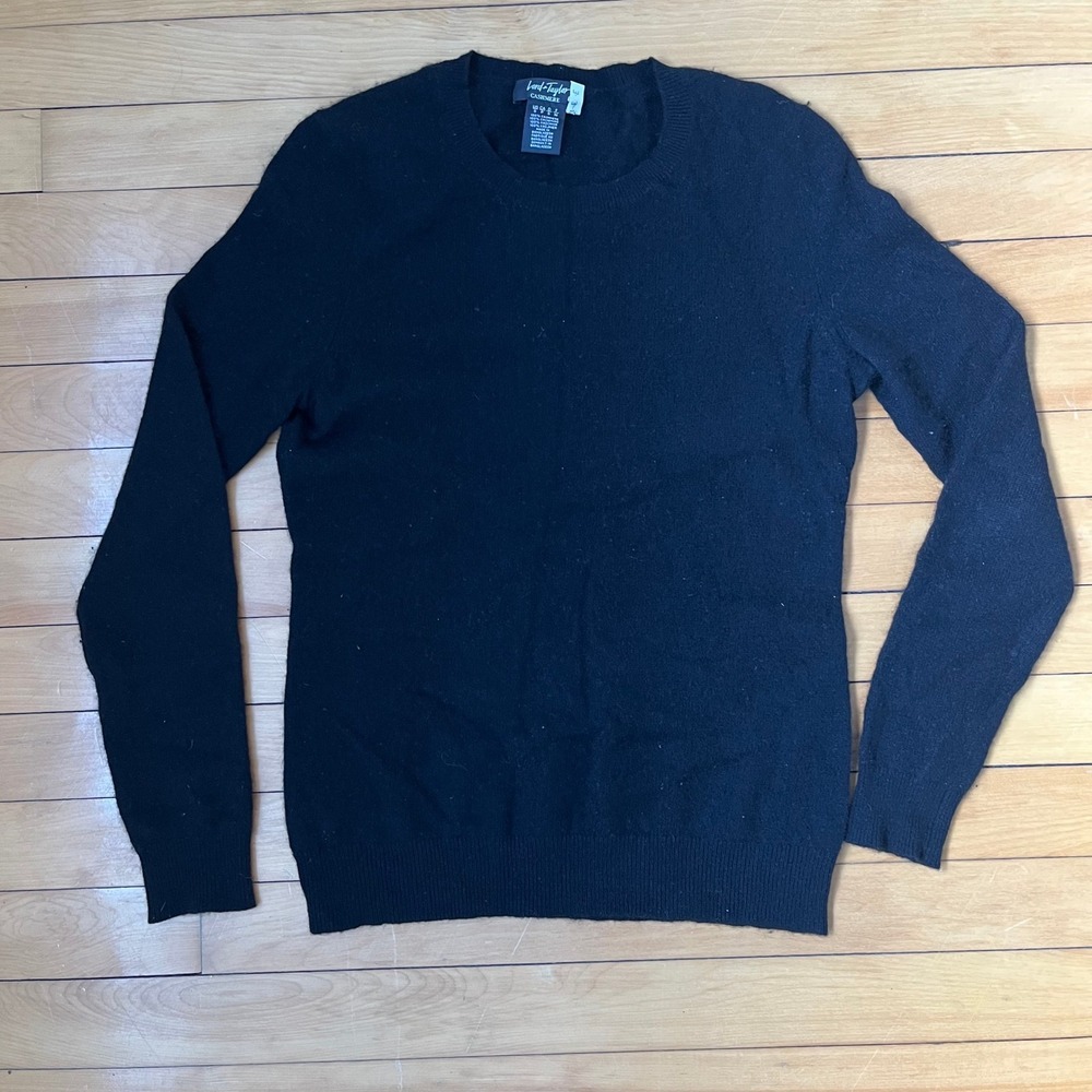 Lord & Taylor Cashmere Sweater Black Crewneck Pullover Small Mens Womens Unisex